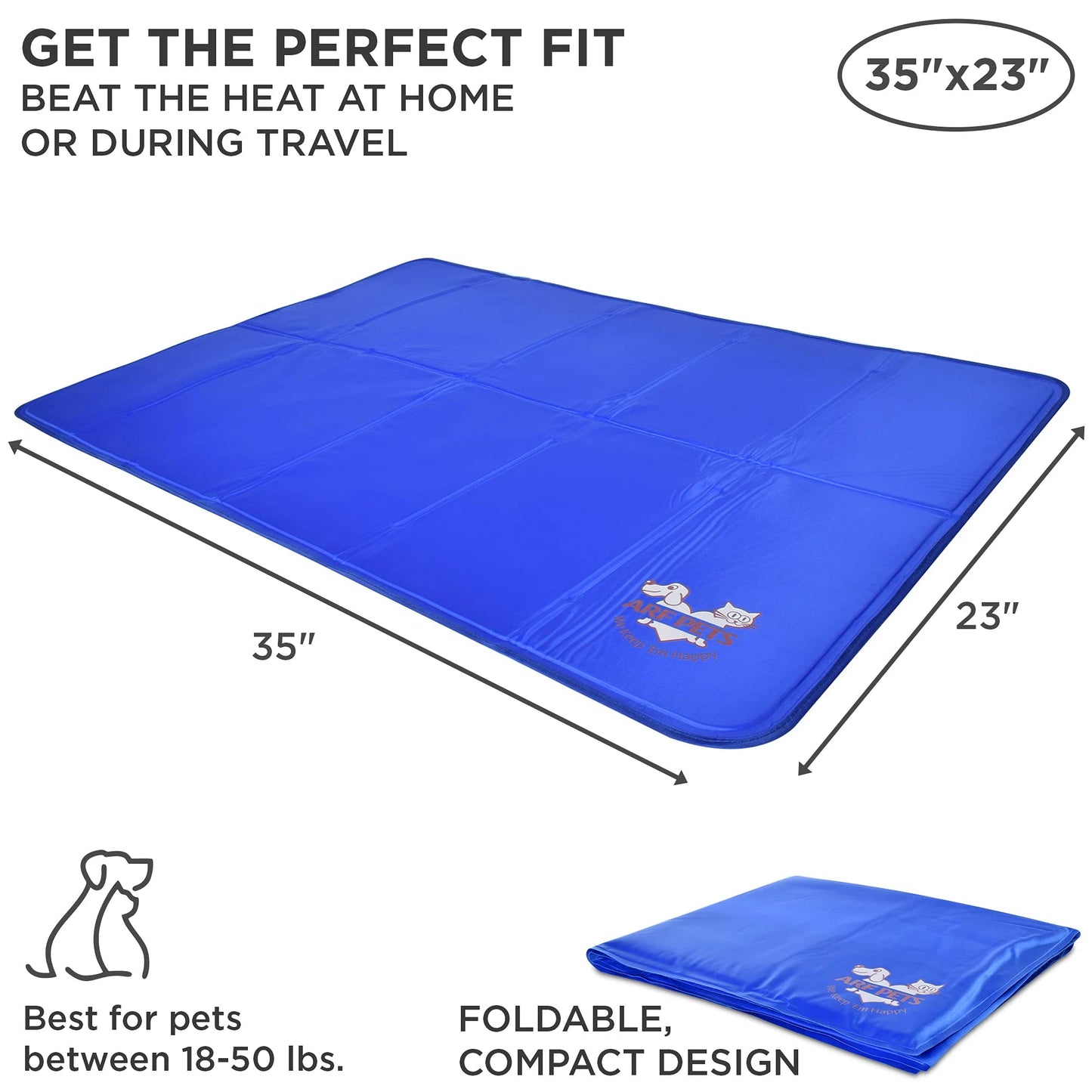 Arf Pets Dog Cooling Mat Nontoxic Gel Bed for Kennels