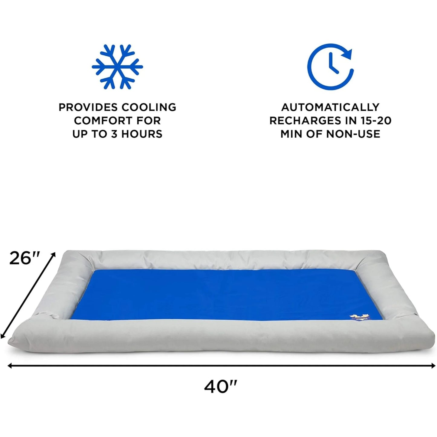 Arf Pets Self Cooling Dog Mat With Gel Foam Bolster