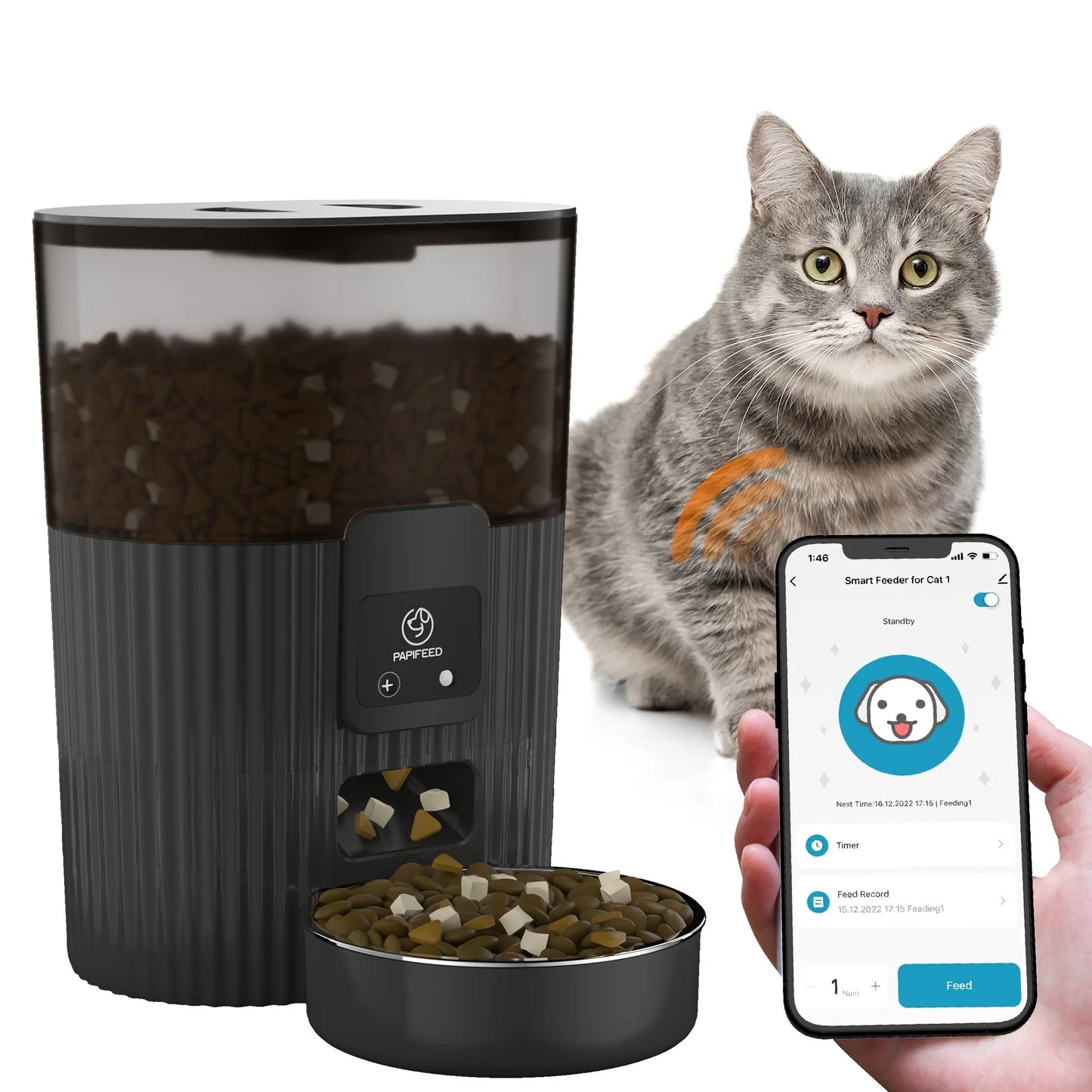 PAPIFEED Smart Cat Automatic Feeder With Remote Control