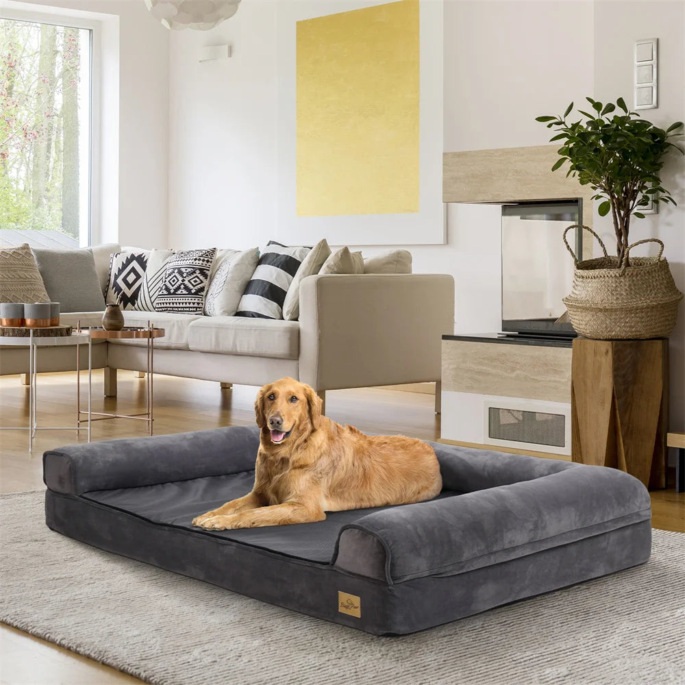 BORWARTCN Orthopedic Memory Foam Dog Bed Removable Cover