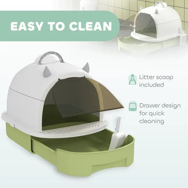Cat Litter Box Enclosure With Litter Scoop