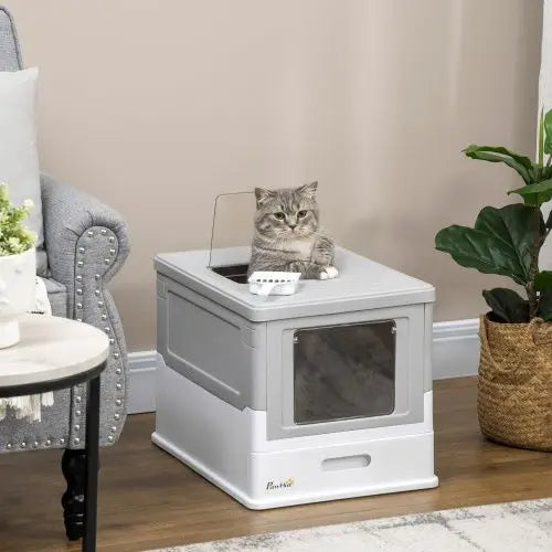 PawHut Fully Enclosed Cat Litter Box with Scoop