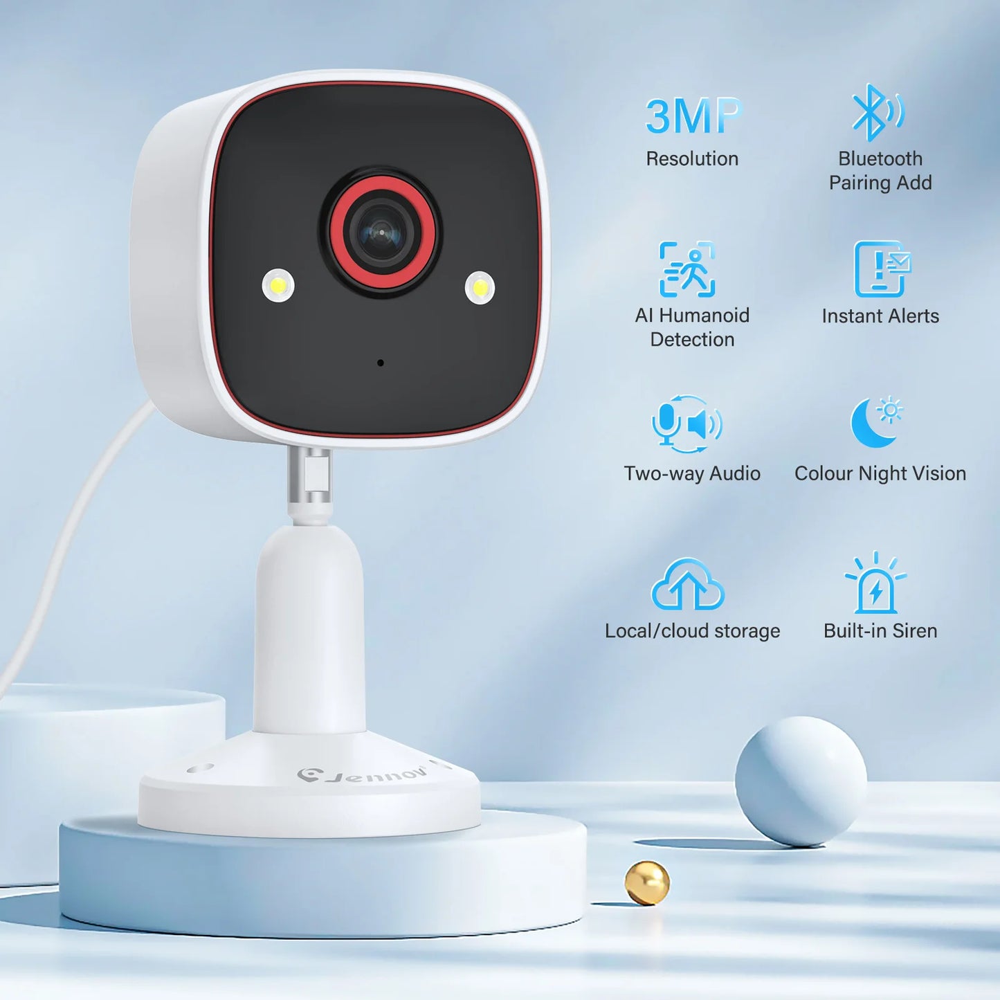 Jennov 2K HD Wireless Outdoor Indoor Security Camera