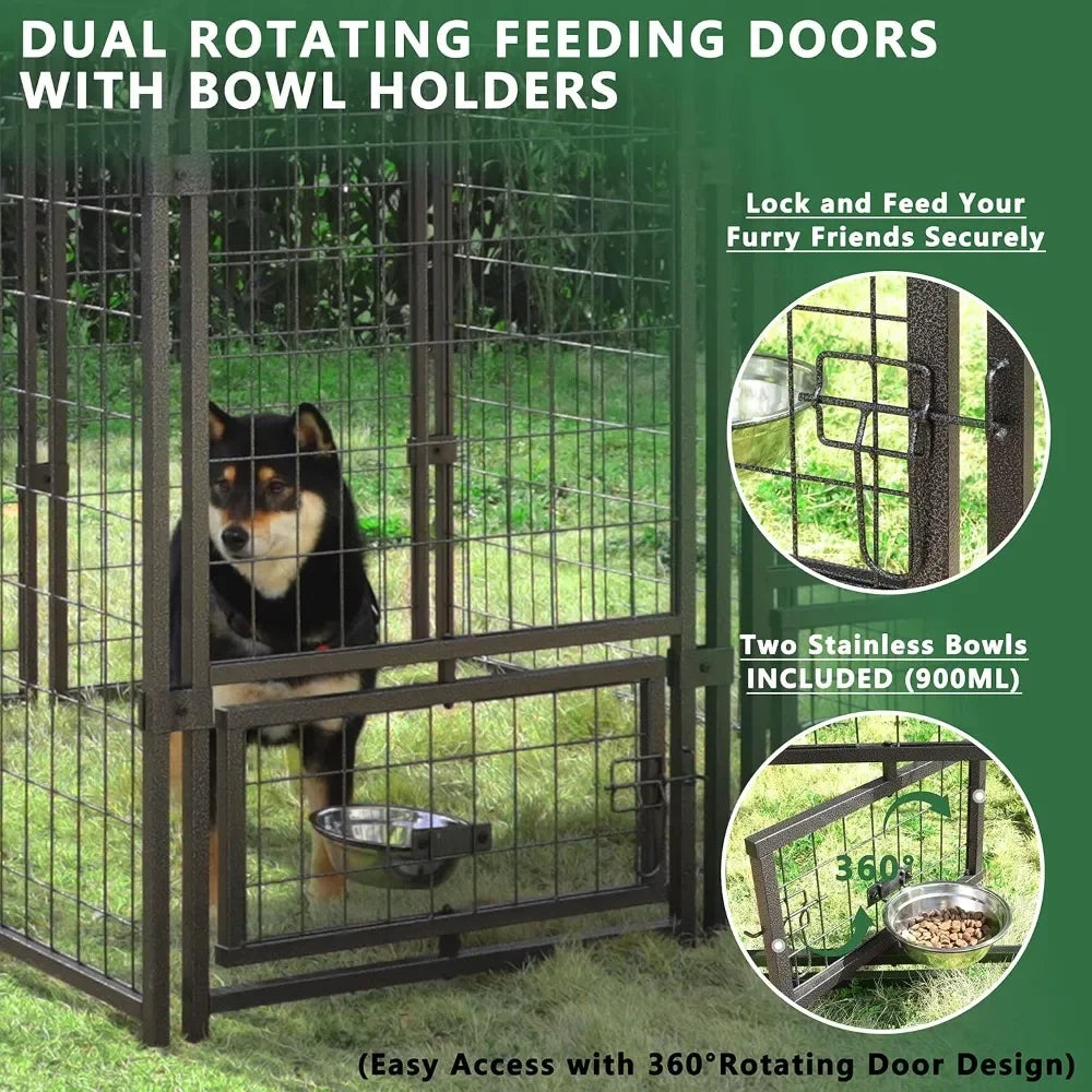 Chengwei Heavy Duty Outdoor Dog Kennel with Canopy
