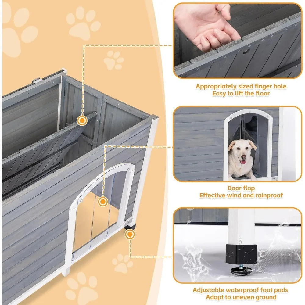 DAFIFY Folding Dog House Outdoor for Large Dogs