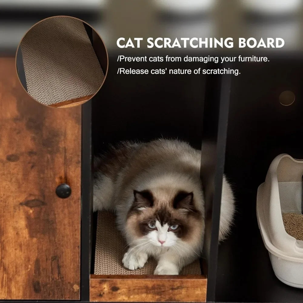HuanZhuang Cat Litter Box Enclosure with Power Outlet