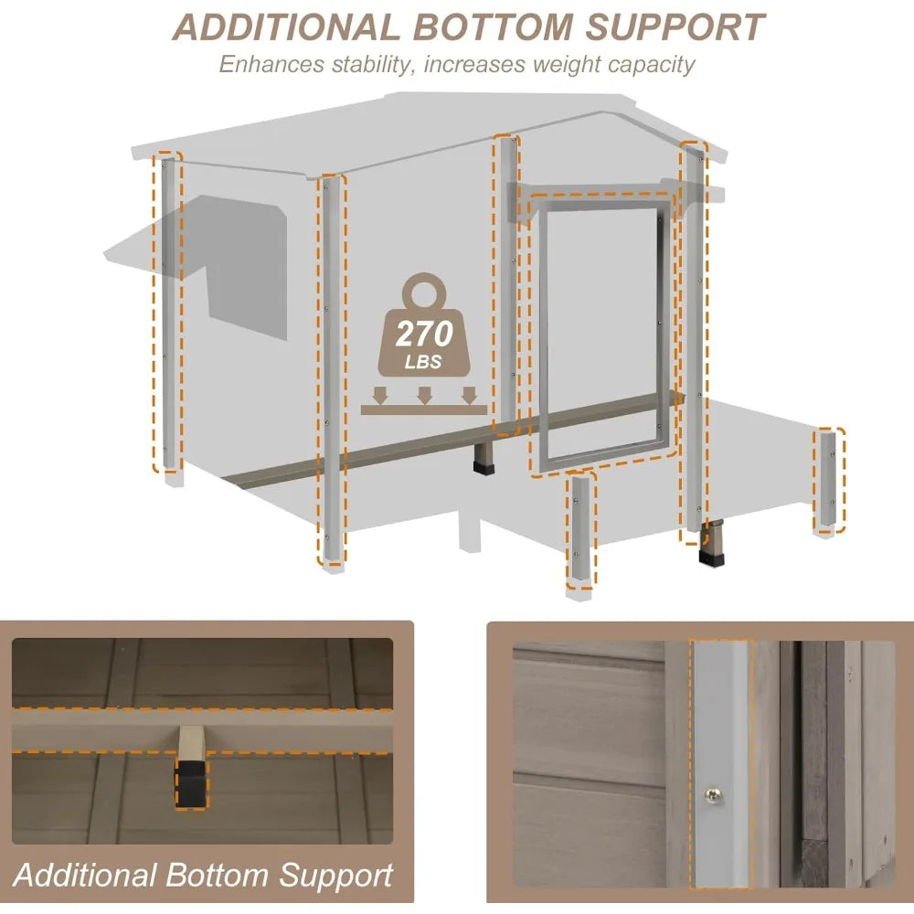Dafify Outdoor Large Dog House with Porch and Removable Floor