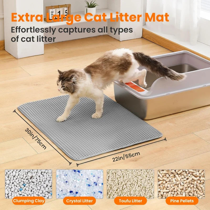 Cat Litter Mat Honeycomb Dual Layer Non Slip Waterproof