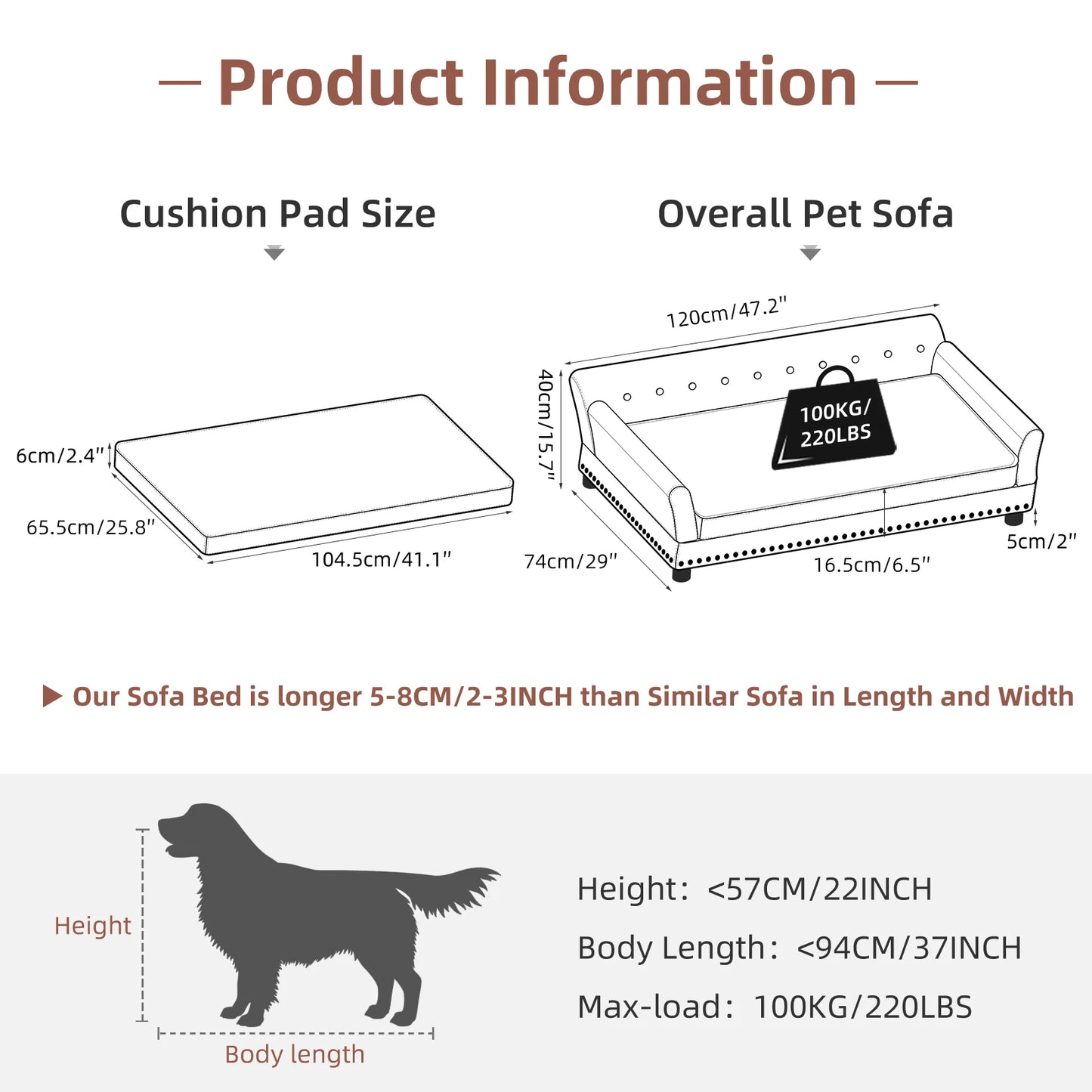 BingoPaw Waterproof Sofa Type Dog Bed Removable Cushion