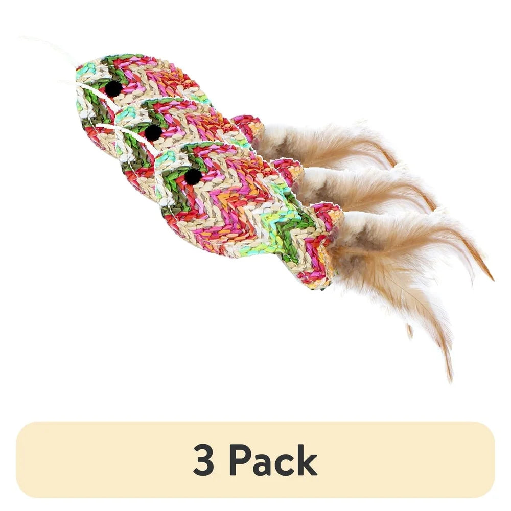 XMSJ 3 Pack Cat Wand Fish Toy Interactive Play