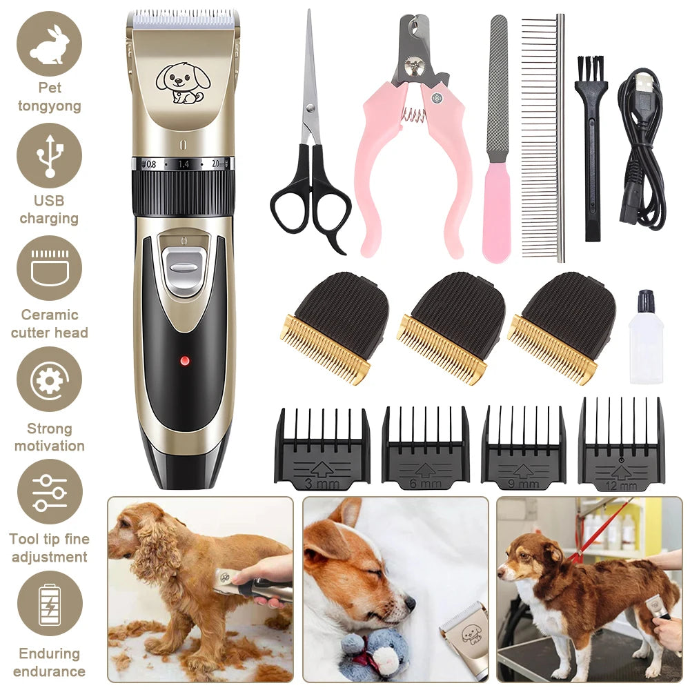 Electric Pet Clipper Grooming Kit for Dogs