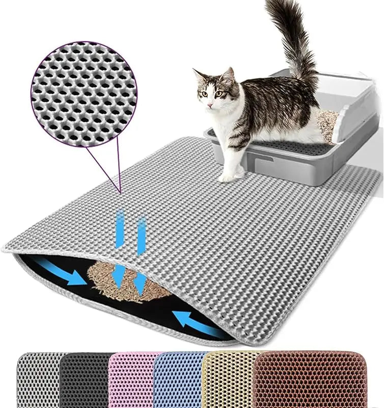 Cat Litter Mat Honeycomb Dual Layer Non Slip Waterproof