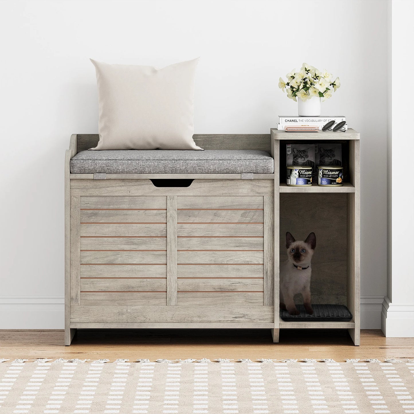 Cat Litter Box Furniture Hidden Wood Enclosure