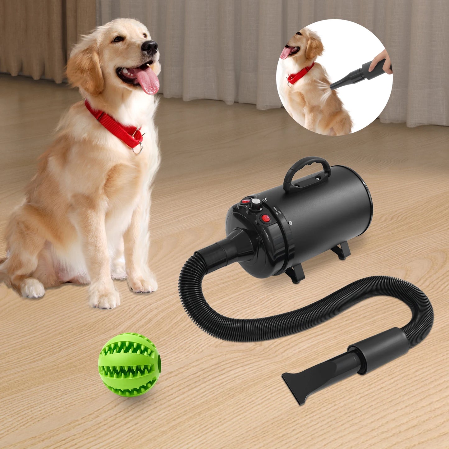 2200W Professional Pet Grooming Dryer with Adjustable Wind Speed