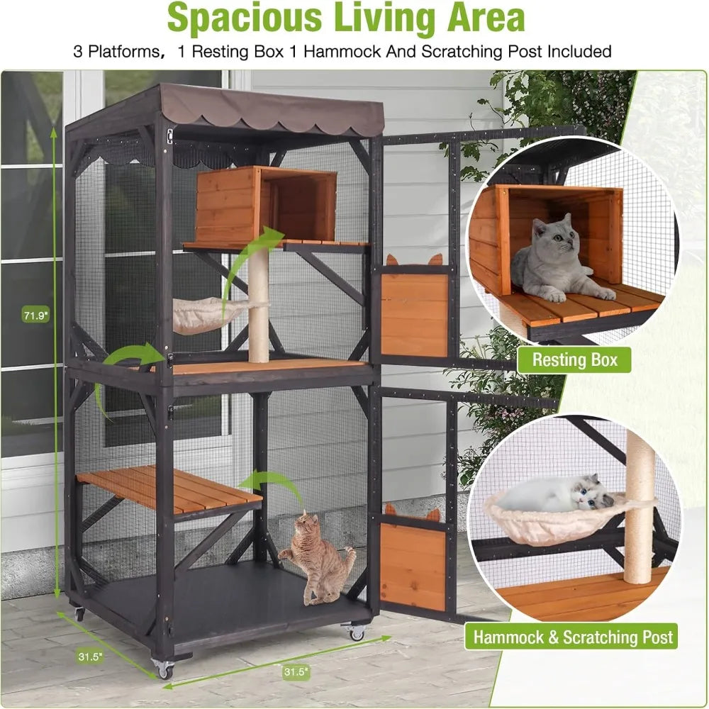 Catio Outdoor Cat Enclosure Mobile Cat House