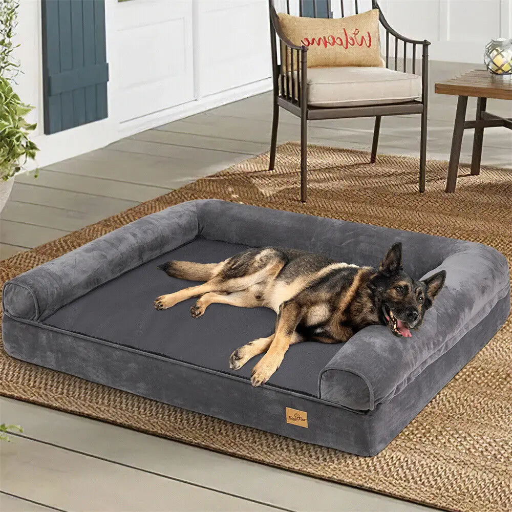 BORWARTCN Orthopedic Memory Foam Dog Bed Removable Cover