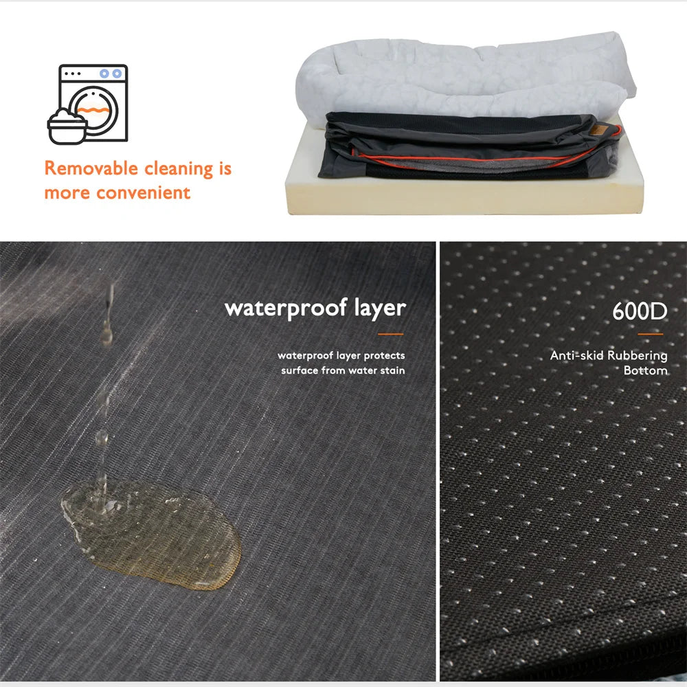 BORWARTCN Orthopedic Memory Foam Dog Bed Couch Waterproof