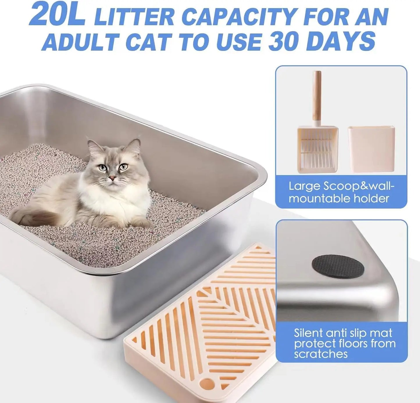Large Enclosed Cat Litter Box with Leak-Proof Design
