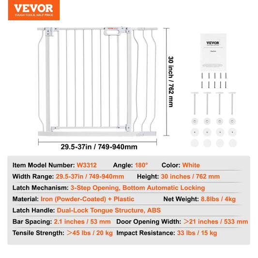 VEVOR Easy Step Walk Thru Dog Gate Security System