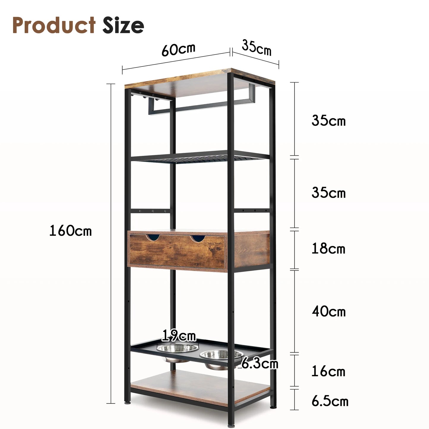 Dog Feeding Station Height Adjustable Raised Bowls