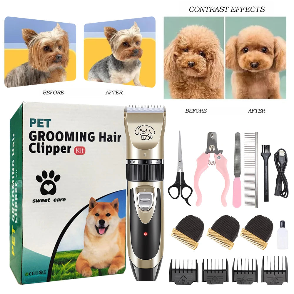 Electric Pet Clipper Grooming Kit for Dogs