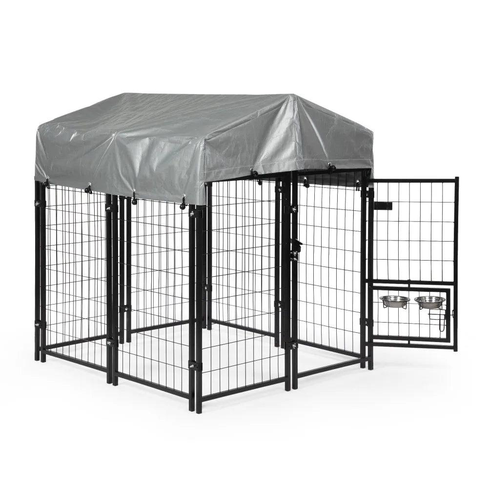 Heavy Duty Dog House with Reversible Feeding Door