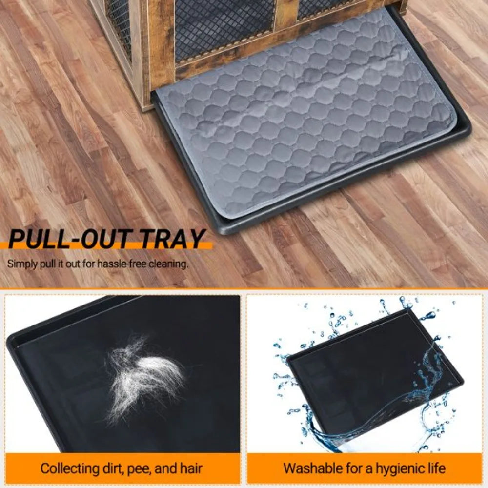Dog Crate with Tray for Medium Dogs