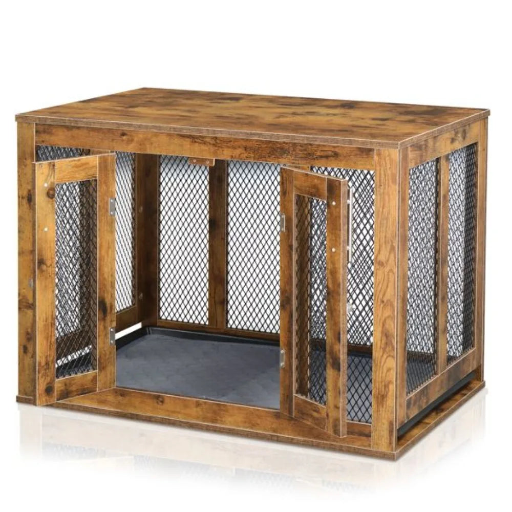Dog Crate with Tray for Medium Dogs