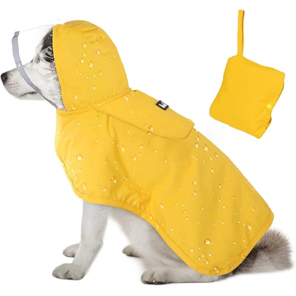 Dog Raincoat Adjustable Waterproof Jacket for Puppies