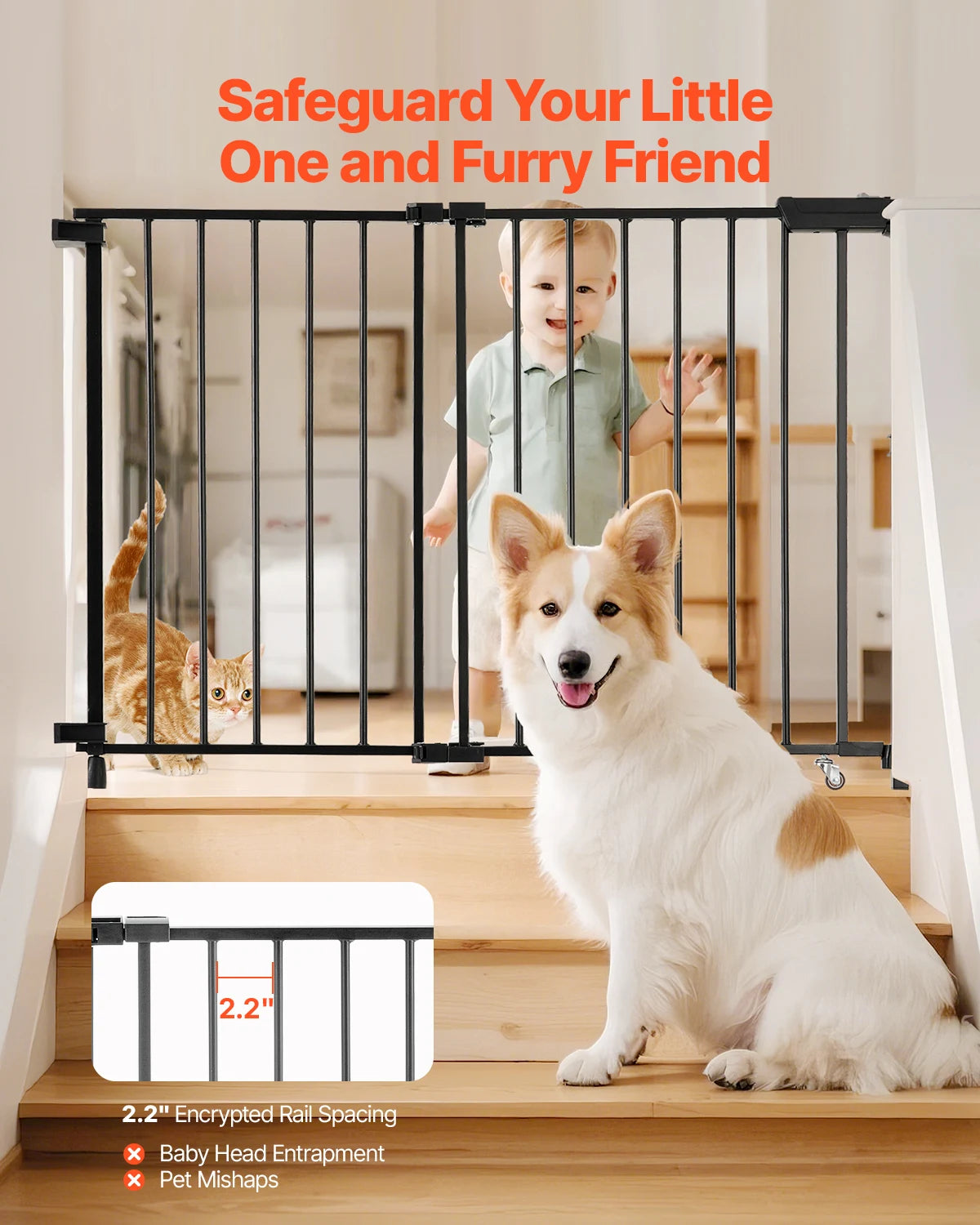 VEVOR Adjustable Width Dog Gate for Child Safety