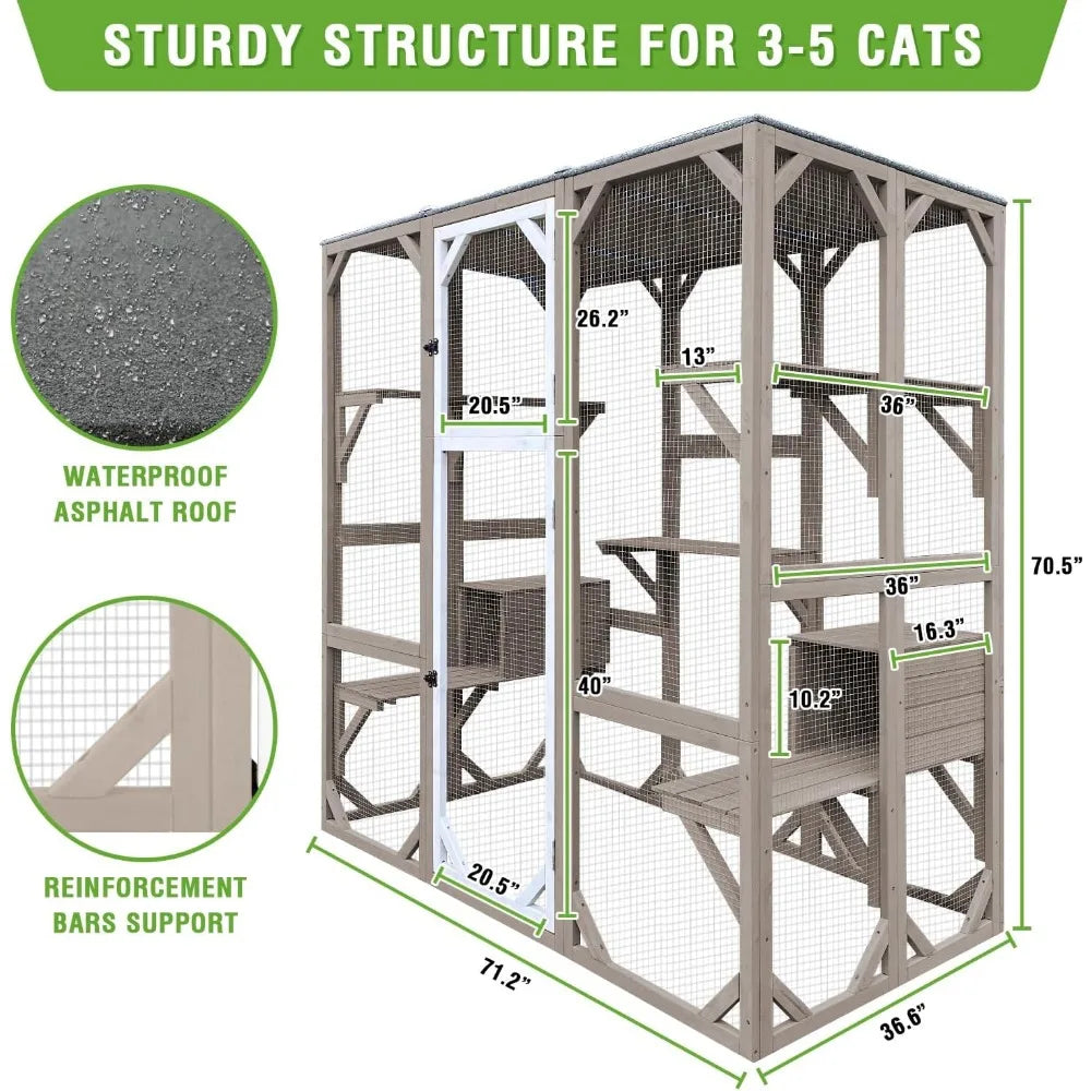 Large Cat Catio 4 Tier Outdoor Cat Enclosure