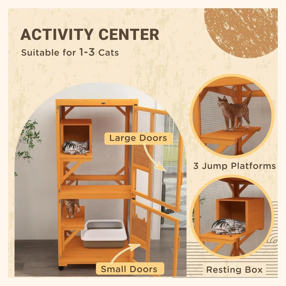 Wooden Catio Cat House by NoEnName