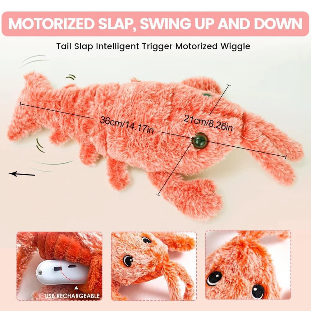 Shunmaii Wiggly Lobster Interactive Plush Dog Toy Squeaker