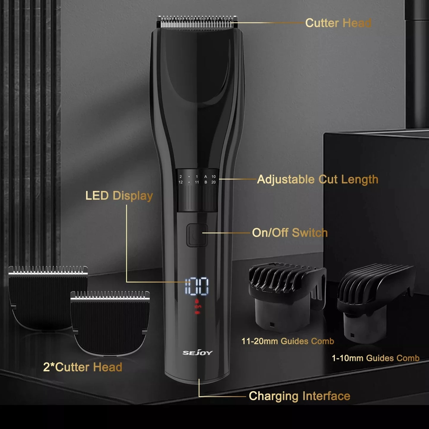 Sejoy Pet Hair Clippers for Dog and Cat Grooming
