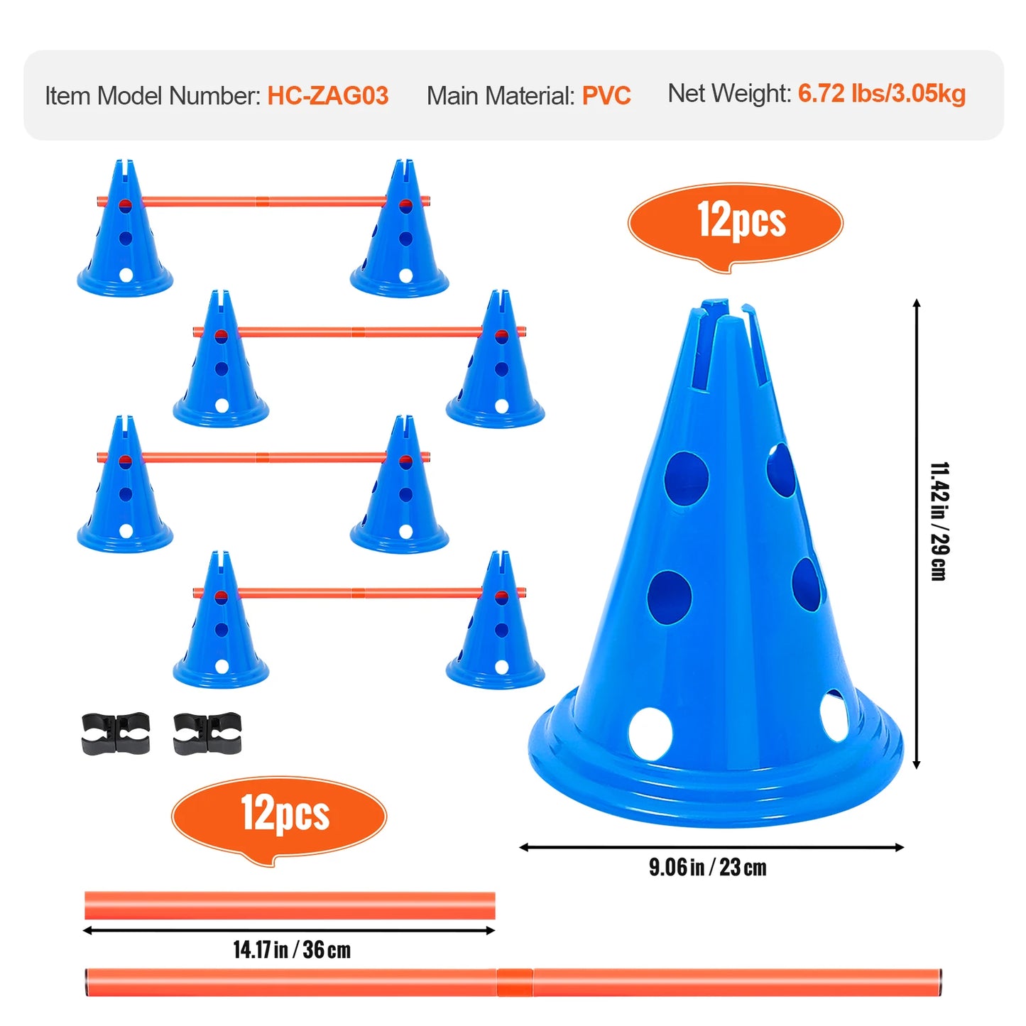 SucceBuy Dog Agility Hurdle Cone Set Training Starter