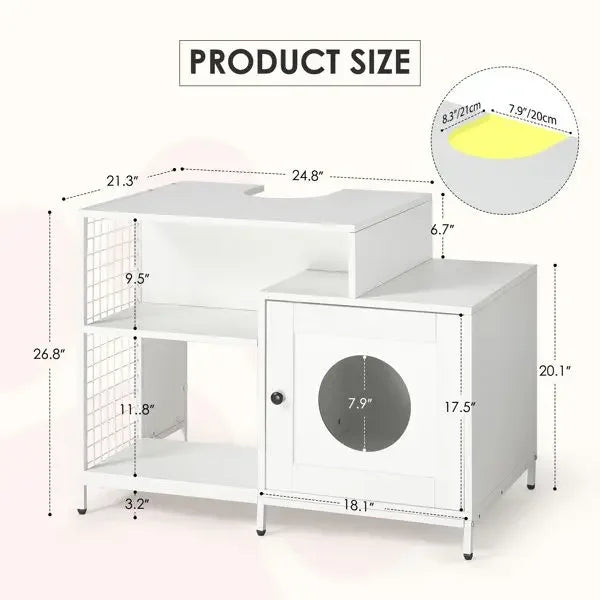 Cat Litter Box Enclosure Hidden Pet Washroom