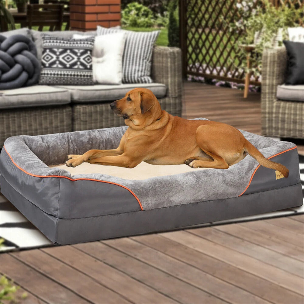 BORWARTCN Orthopedic Memory Foam Dog Bed Couch Waterproof