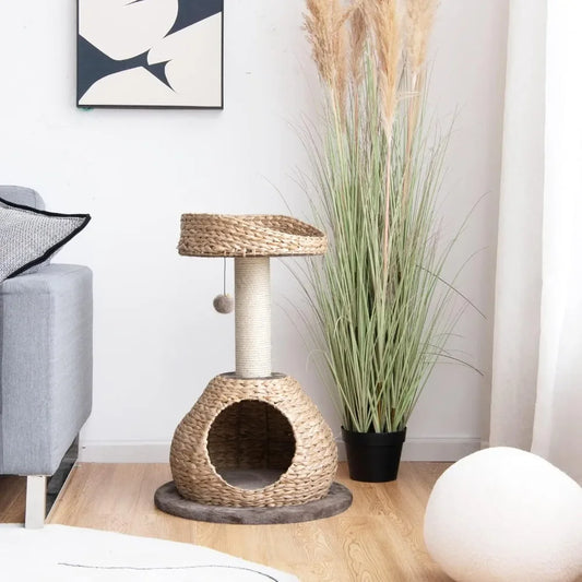 HuanZhuang Modern Cat Tree with Natural Sisal Scratching Post