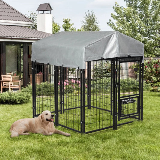 Heavy Duty Dog House with Reversible Feeding Door