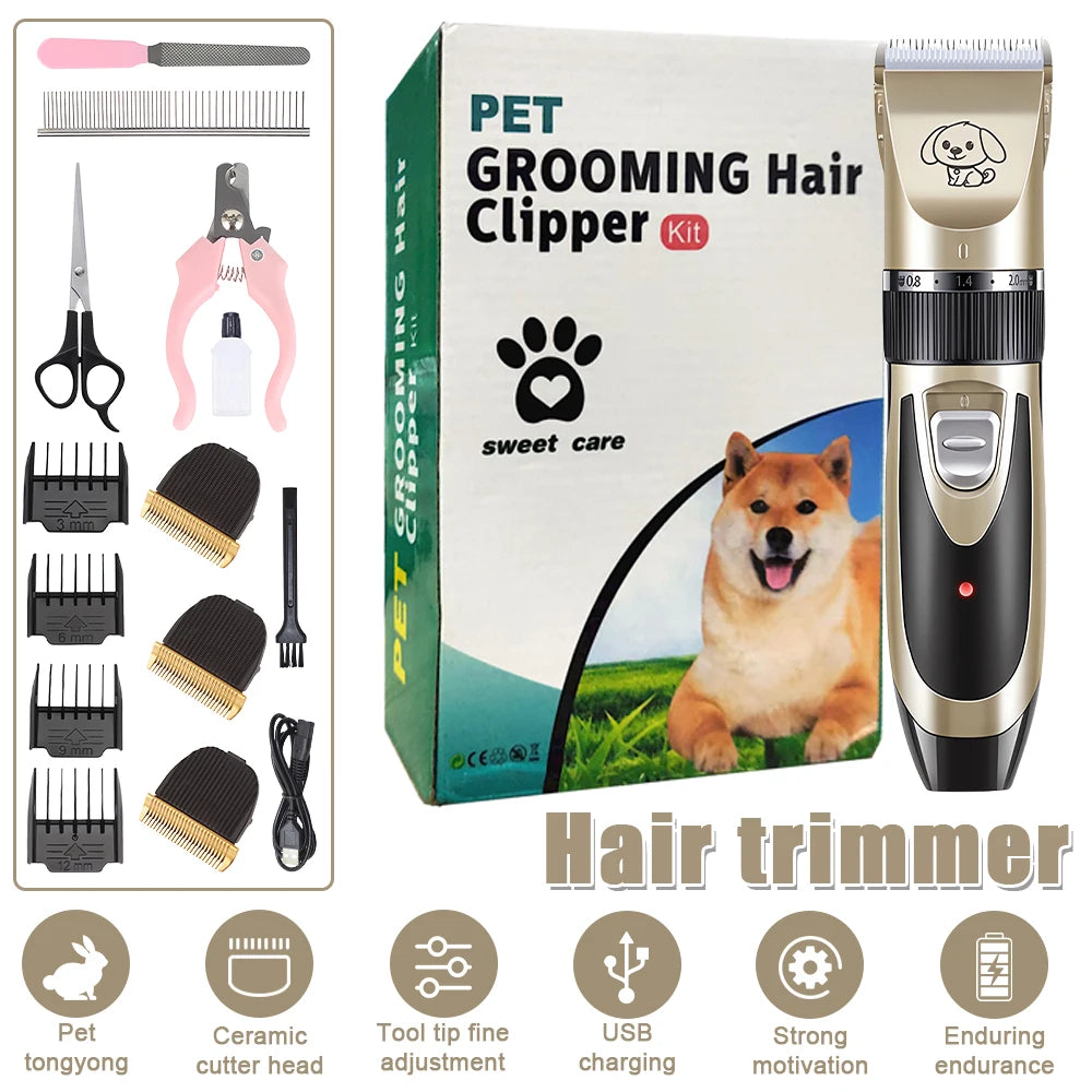 Electric Pet Clipper Grooming Kit for Dogs