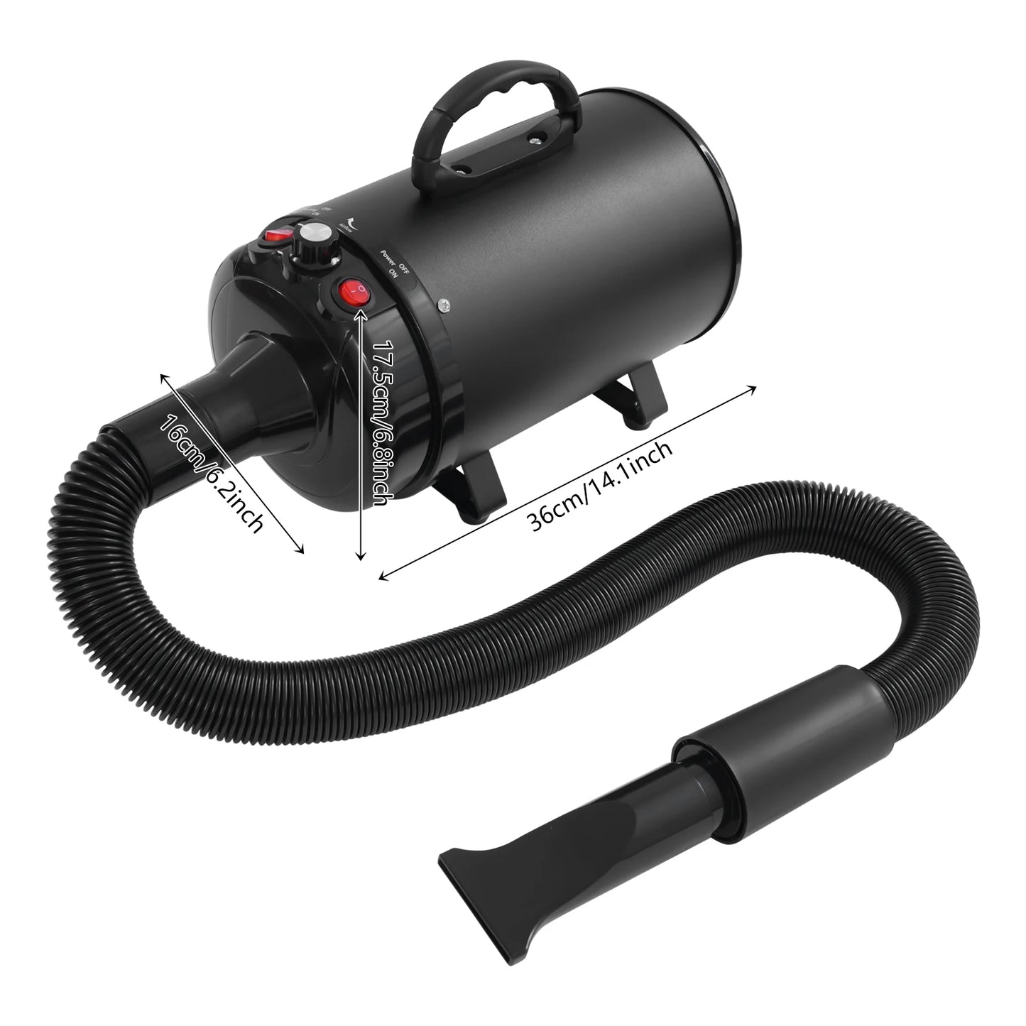 2200W Professional Pet Grooming Dryer with Adjustable Wind Speed