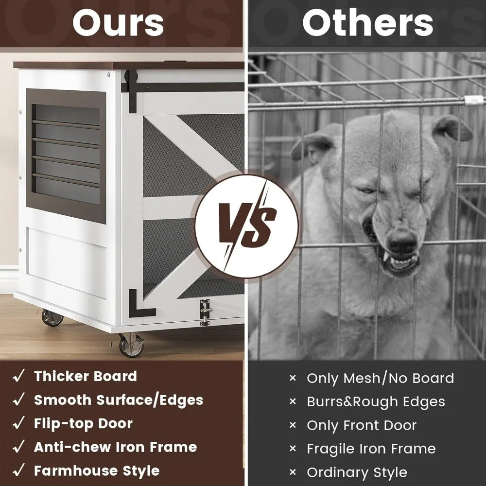 47 Inch Dog Crate Furniture with Top Access Doors