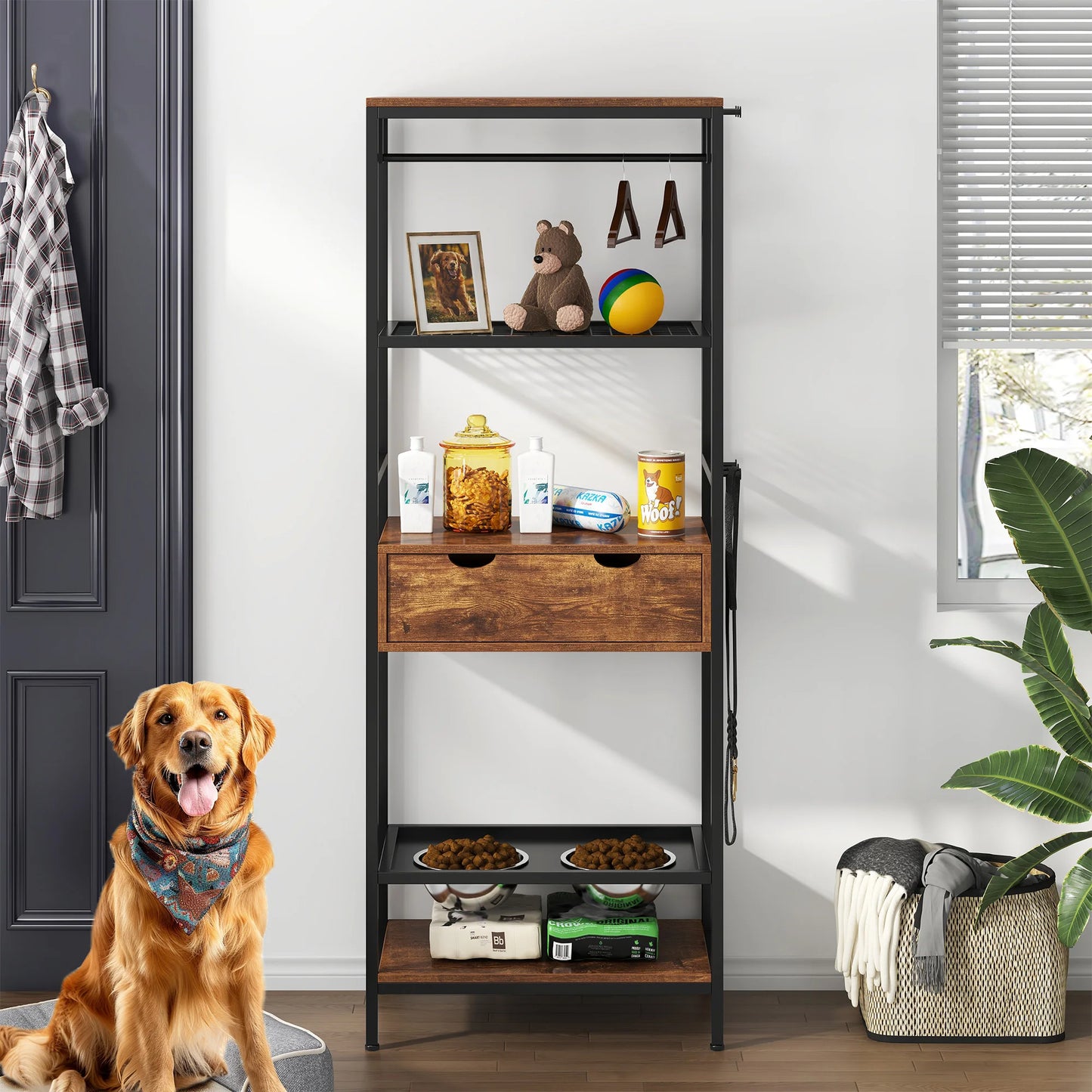 Dog Feeding Station Height Adjustable Raised Bowls