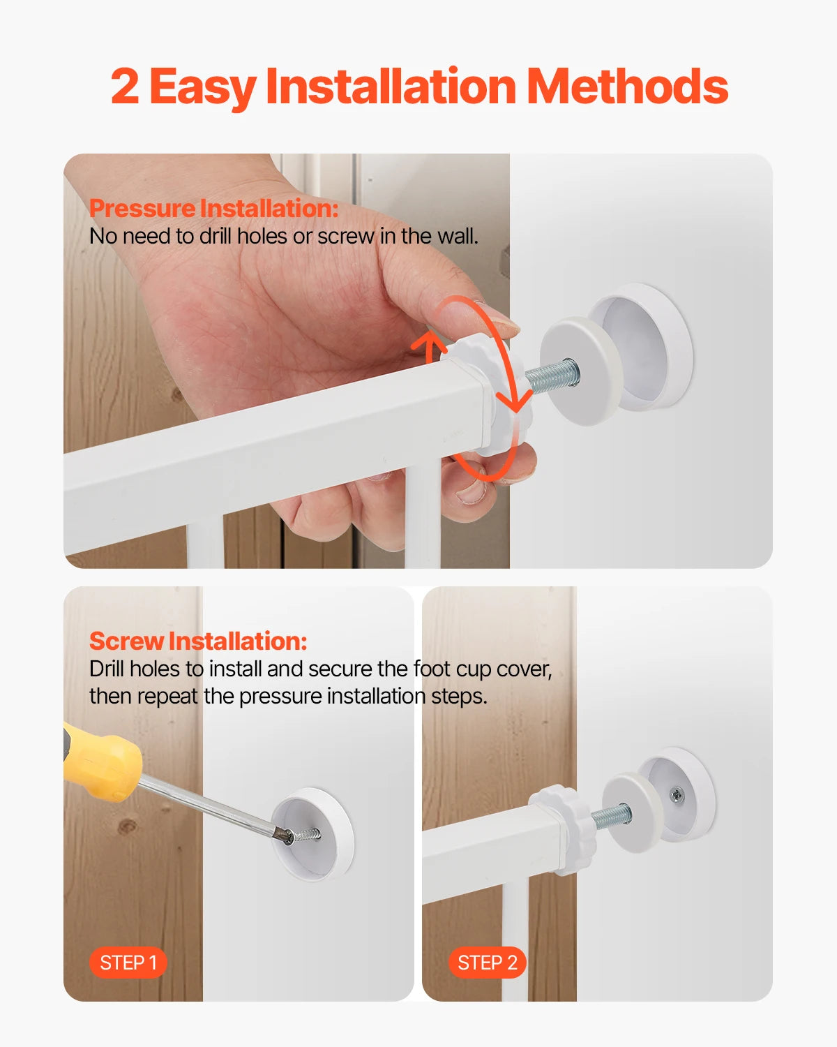 VEVOR Easy Step Walk Thru Dog Gate Security System