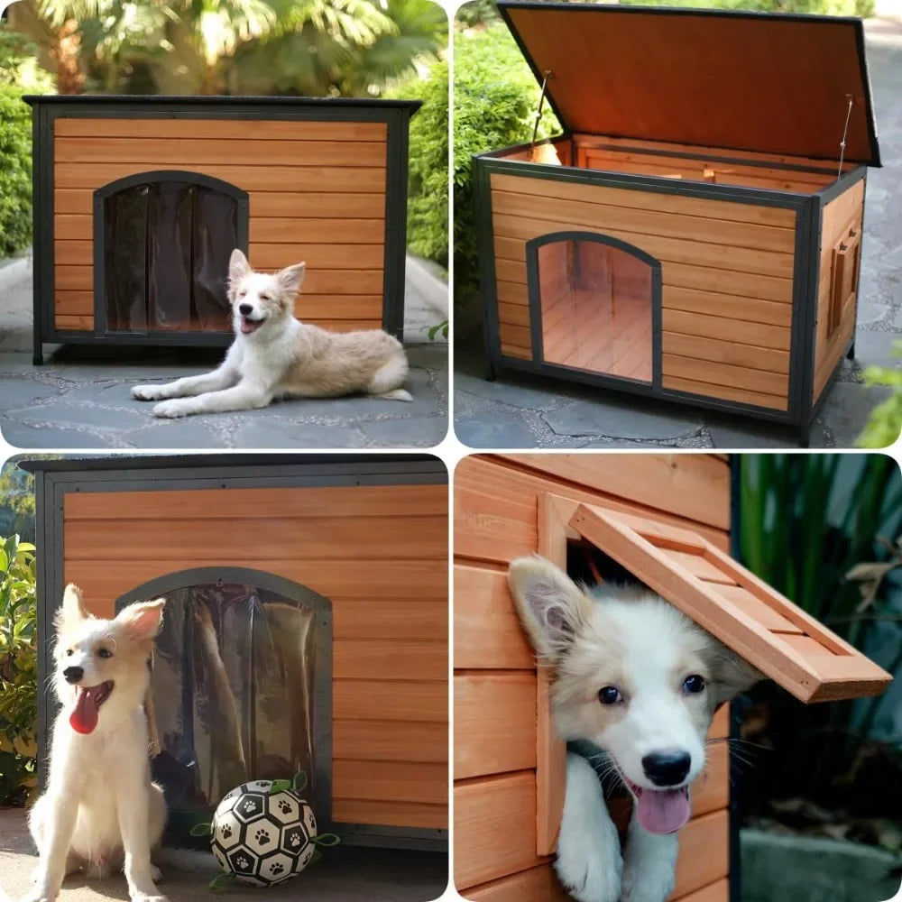 Dog House Outdoor Weatherproof Chew Proof Dog Kennel
