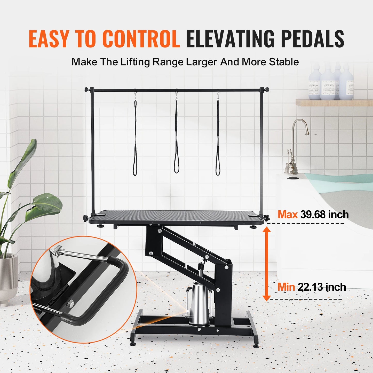 SucceBuy Hydraulic Pet Grooming Table with Adjustable Height