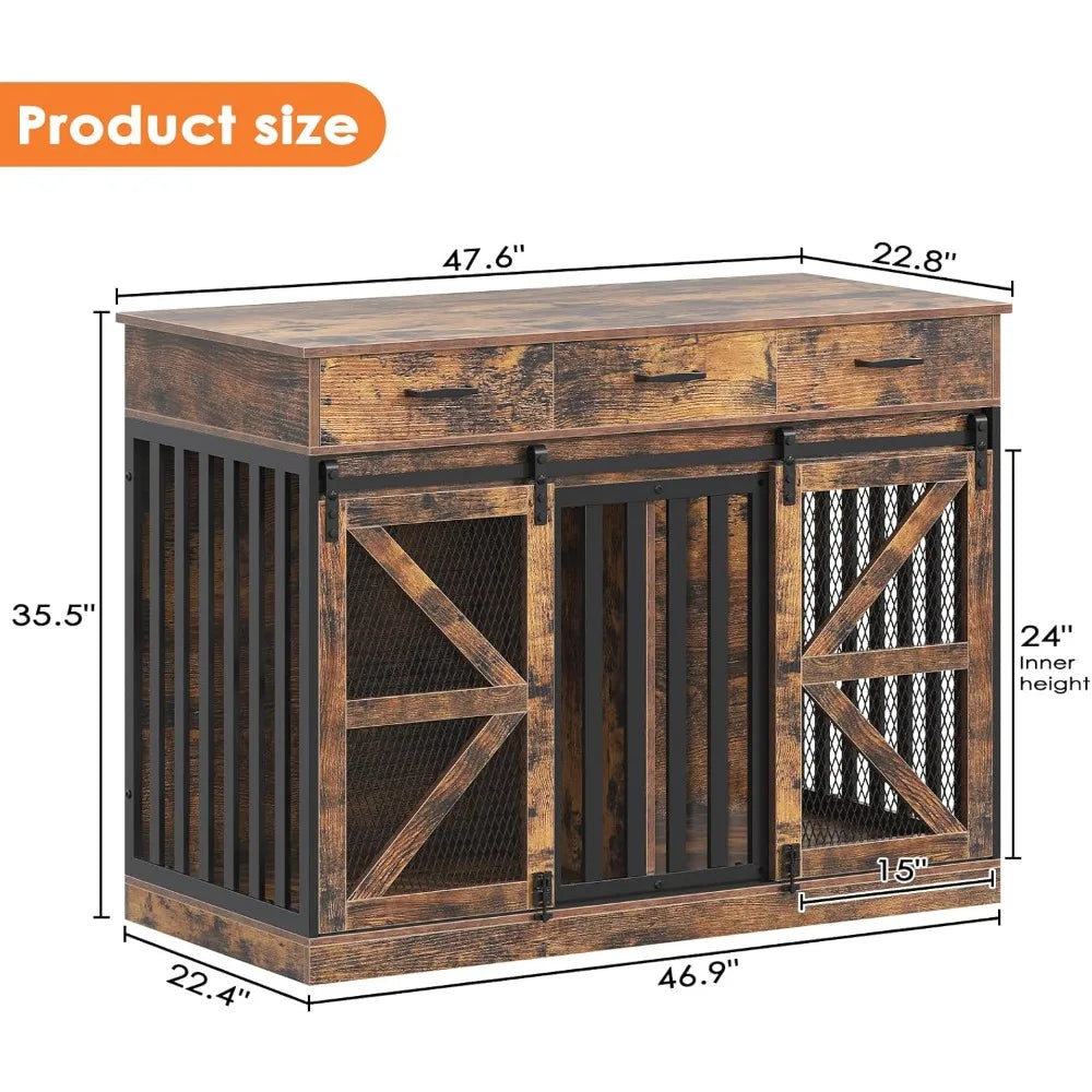 Dog Crate Furniture With Storage For Large Dogs