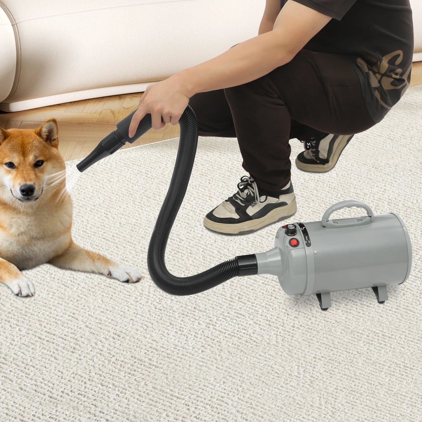 2200W Professional Pet Grooming Dryer with Adjustable Wind Speed