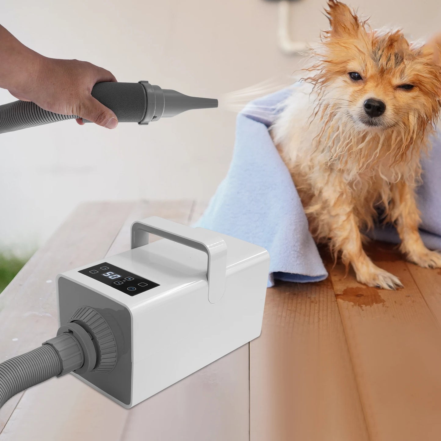 2200W Pet Grooming Dryer with Adjustable Temp and LCD Display