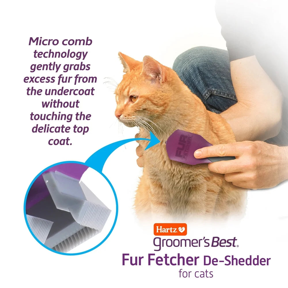 XMSJ Ergonomic Cat De-Shedding Tool for Easy Grooming